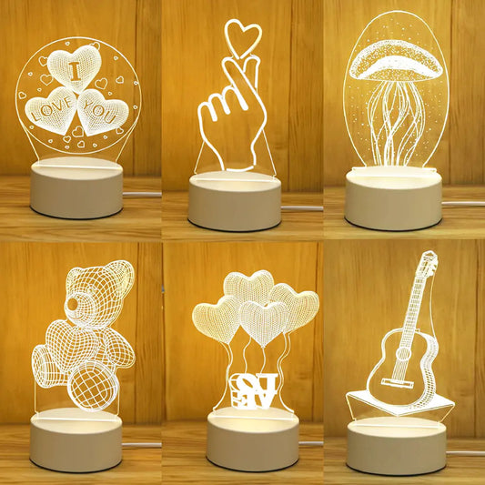 3D Acrylic Led Lamp - Aesthetic lights