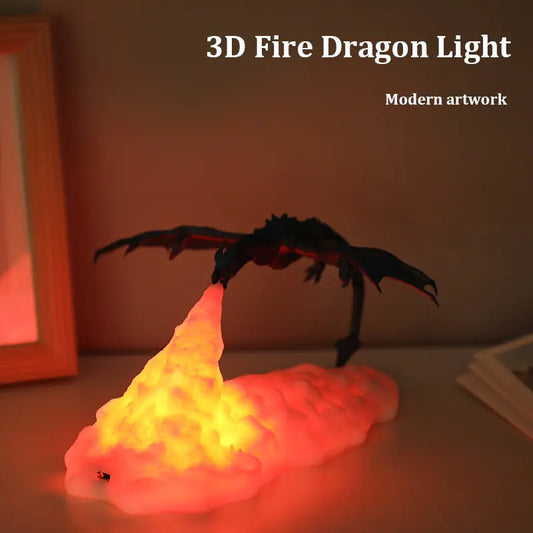 3D Printed Dragon LED Lamp - Aesthetic lights